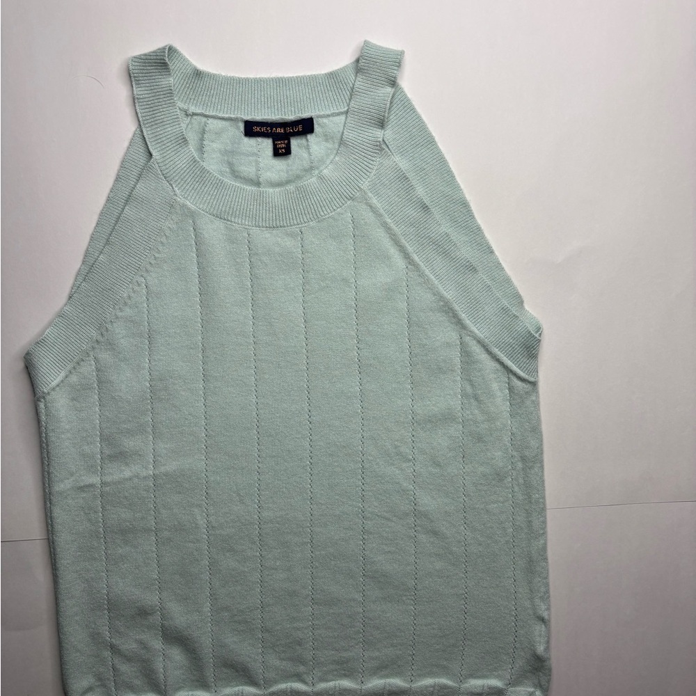 Skies Are Blue Mint Knit Top
